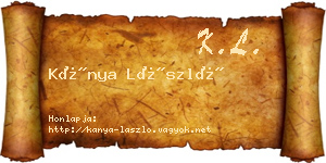 Kánya László névjegykártya
