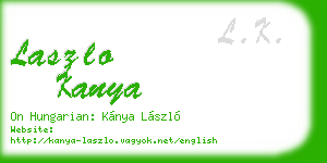 laszlo kanya business card